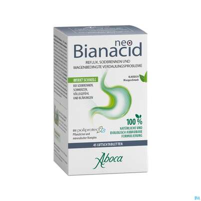 Sie sehen eine Packung Aboca Neobianacid Tabl Minze Ab 6 Jahren 45st, Produktbild: 06 Aboca Neobianacid Tabl Minze Ab 6 Jahren 45st, A-Nr.: 5571948 - 06