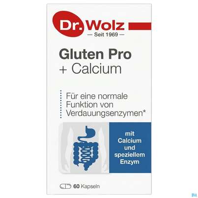 Sie sehen eine Packung Dr.wolz Gluten Enzym +calcium Kapseln 60522 60st, Produktbild: 02 Dr.wolz Gluten Enzym +calcium Kapseln 60522 60st, A-Nr.: 4828285 - 02
