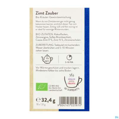 Sonnentor Tee/bio Zimt Zauber Doppelkammerbtl 02597 18st, A-Nr.: 5056181 - 08