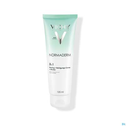 Sie sehen eine Packung Vichy Normaderm Tri-aktiv Reinigung 3in1 125ml, Produktbild: 03 Vichy Normaderm Tri-aktiv Reinigung 3in1 125ml, A-Nr.: 3855877 - 03