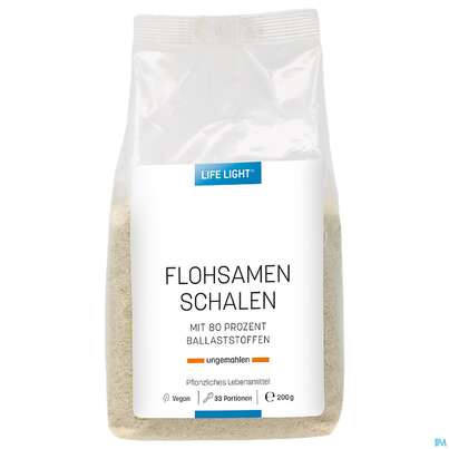 Sie sehen eine Packung Flohsamenschalen Ganz Life Light 200g, Produktbild: 03 Flohsamenschalen Ganz Life Light 200g, A-Nr.: 1752446 - 03