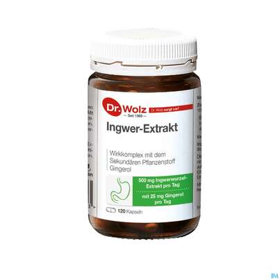 Sie sehen eine Packung Ingwer Kapseln Extrakt Dr.wolz Nr 60547 120st, Produktbild: 03 Ingwer Kapseln Extrakt Dr.wolz Nr 60547 120st, A-Nr.: 4297741 - 03