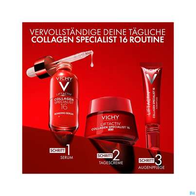 Sie sehen eine Packung Vichy Liftactv Collagen/specialist Augenpflege 15ml, Produktbild: 27 Vichy Liftactv Collagen/specialist Augenpflege 15ml, A-Nr.: 5720673 - 27