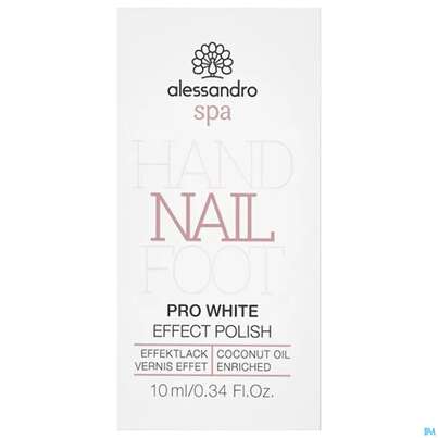Sie sehen eine Packung Alessandro Nagellack Pro White Lack 10ml, Produktbild: 02 Alessandro Nagellack Pro White Lack 10ml, A-Nr.: 5178122 - 02