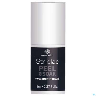 Sie sehen eine Packung Alessandro Striplac Midnight Black 8ml, Produktbild: 01 Alessandro Striplac Midnight Black 8ml, A-Nr.: 5191140 - 01
