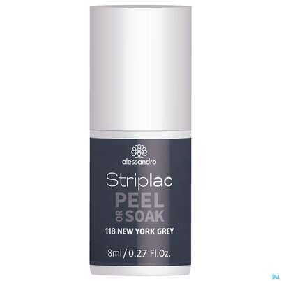 Sie sehen eine Packung Alessandro Striplac New York Grey 8ml, Produktbild: 01 Alessandro Striplac New York Grey 8ml, A-Nr.: 5191134 - 01