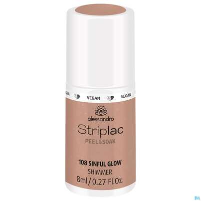 Sie sehen eine Packung Alessandro Striplac Sinful Glow 8ml, Produktbild: 02 Alessandro Striplac Sinful Glow 8ml, A-Nr.: 5191039 - 02