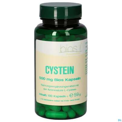 Sie sehen eine Packung Bios Cystein 500mg 100 Kapseln, Produktbild: 01 Bios Cystein 500mg 100 Kapseln, A-Nr.: 4247246 - 01