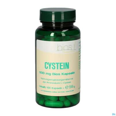 Sie sehen eine Packung Bios Cystein 500mg 100 Kapseln, Produktbild: 02 Bios Cystein 500mg 100 Kapseln, A-Nr.: 4247246 - 02