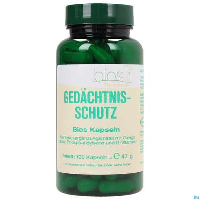 Sie sehen eine Packung Bios Gedächtnis-schutz 100 Kapseln, Produktbild: 01 Bios Gedächtnis-schutz 100 Kapseln, A-Nr.: 4075816 - 01
