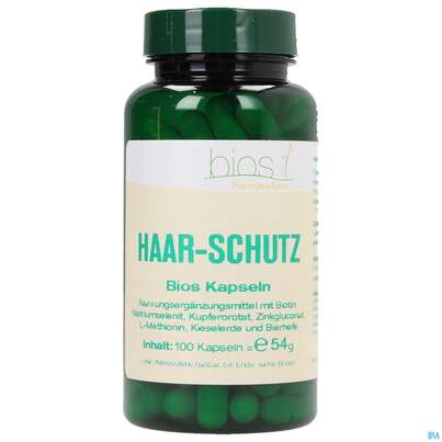 Sie sehen eine Packung Bios Haar-schutz 100 Kapseln, Produktbild: 01 Bios Haar-schutz 100 Kapseln, A-Nr.: 4137144 - 01