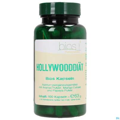 Sie sehen eine Packung Bios Hollywooddiät 100 Kapseln, Produktbild: 01 Bios Hollywooddiät 100 Kapseln, A-Nr.: 4076804 - 01