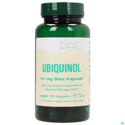 Sie sehen eine Packung Bios Ubiquinol 50mg 100 Kapseln, Produktbild: 01 Bios Ubiquinol 50mg 100 Kapseln, A-Nr.: 4089072 - 01