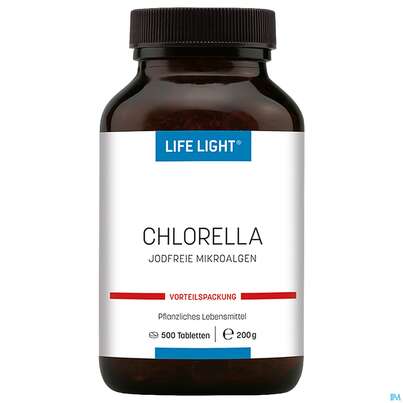 Sie sehen eine Packung Chlorella Japan. Tabl Life Light 500st, Produktbild: 03 Chlorella Japan. Tabl Life Light 500st, A-Nr.: 2025932 - 03