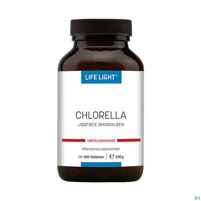 Sie sehen eine Packung Chlorella Japan. Tabl Life Light 500st, Produktbild: 04 Chlorella Japan. Tabl Life Light 500st, A-Nr.: 2025932 - 04
