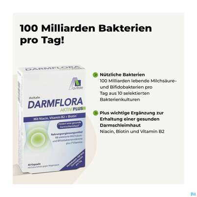 Darmflora Kapseln Aktiv Plus 100mrd. Bakterien +7 Vit 80st, A-Nr.: 5431236 - 07