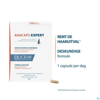 Sie sehen eine Packung Ducray Anacaps F.d.haar Haarausfall Kapseln Expert23 90st, Produktbild: 24 Ducray Anacaps F.d.haar Haarausfall Kapseln Expert23 90st, A-Nr.: 5688886 - 24