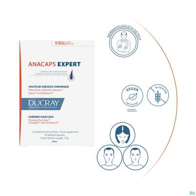 Sie sehen eine Packung Ducray Anacaps F.d.haar Haarausfall Kapseln Expert23 90st, Produktbild: 25 Ducray Anacaps F.d.haar Haarausfall Kapseln Expert23 90st, A-Nr.: 5688886 - 25