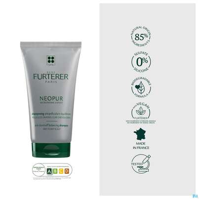 Sie sehen eine Packung Furterer Neopur Ausgleichendes Anti-schuppen Shampoo Für Fettige 150ml, Produktbild: 30 Furterer Neopur Ausgleichendes Anti-schuppen Shampoo Für Fettige 150ml, A-Nr.: 5595682 - 30