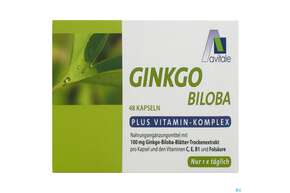 Ginkgo Kapseln 100mg +b1+c+e Avi 48st, A-Nr.: 3831256 - 01