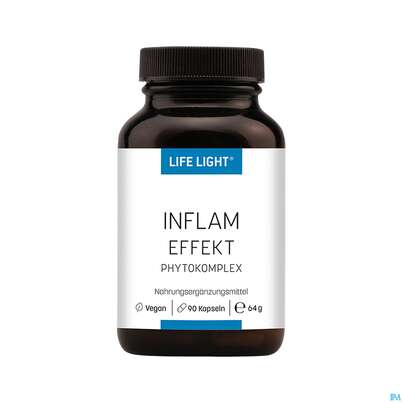 Sie sehen eine Packung Life Light Kapseln Inflam Effekt 90st, Produktbild: 01 Life Light Kapseln Inflam Effekt 90st, A-Nr.: 3446044 - 01