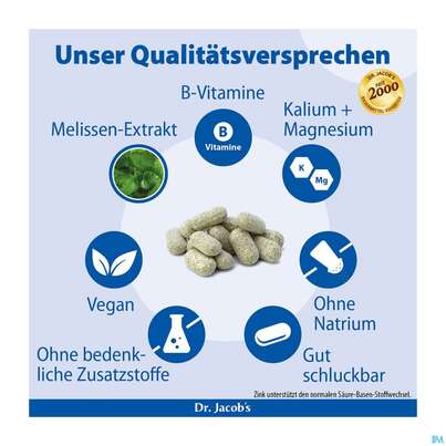 Sie sehen eine Packung Melissen Basen Tabl Dr.jacobs 250st, Produktbild: 04 Melissen Basen Tabl Dr.jacobs 250st, A-Nr.: 3476826 - 04