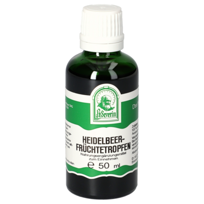 Sie sehen eine Packung HEIDELBEERFRUECHTE TROPFEN 50 ML, Produktbild: 01 HEIDELBEERFRUECHTE TROPFEN 50 ML, A-Nr.: 4402758 - 01