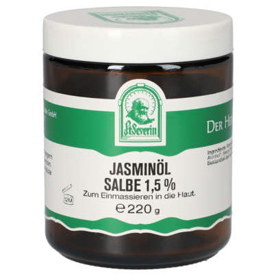Sie sehen eine Packung JASMINOEL 1,5% SALBE 220 G, Produktbild: 01 JASMINOEL 1,5% SALBE 220 G, A-Nr.: 5676593 - 01