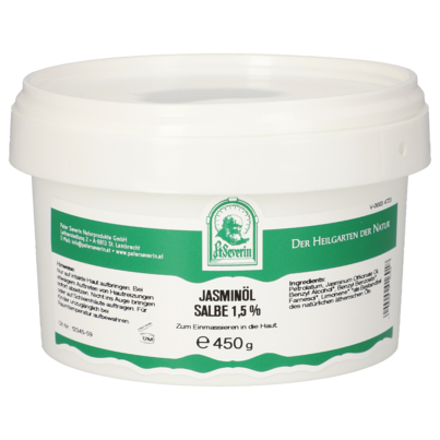 Sie sehen eine Packung JASMINOEL 1,5% SALBE 450 G, Produktbild: 01 JASMINOEL 1,5% SALBE 450 G, A-Nr.: 5676601 - 01