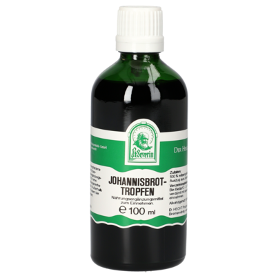 Sie sehen eine Packung JOHANNISBROT TROPFEN 100 ML, Produktbild: 01 JOHANNISBROT TROPFEN 100 ML, A-Nr.: 5471052 - 01