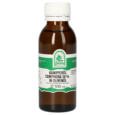 Sie sehen eine Packung KAMPFEROEL 20% IN OLIVENOEL 100 ML, Produktbild: 01 KAMPFEROEL 20% IN OLIVENOEL 100 ML, A-Nr.: 4840866 - 01