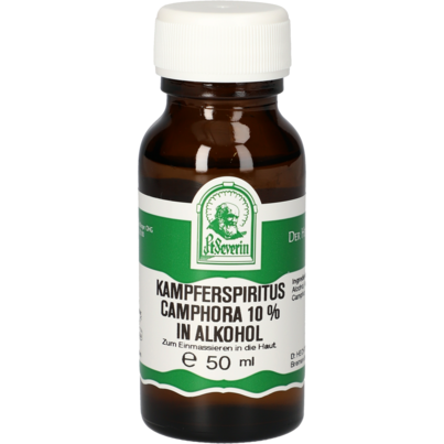 Sie sehen eine Packung KAMPFERSPIRITUS 10% 50 ML, Produktbild: 01 KAMPFERSPIRITUS 10% 50 ML, A-Nr.: 4840889 - 01