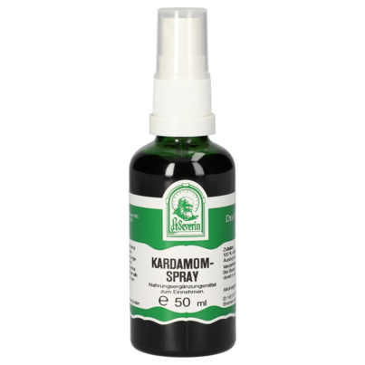 Sie sehen eine Packung KARDAMOM SPRAY 50 ML, Produktbild: 01 KARDAMOM SPRAY 50 ML, A-Nr.: 4444231 - 01