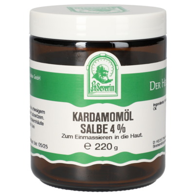 Sie sehen eine Packung KARDAMOMOEL 4% SALBE 220 G, Produktbild: 01 KARDAMOMOEL 4% SALBE 220 G, A-Nr.: 5676682 - 01