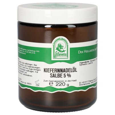 Sie sehen eine Packung KIEFERNNADELOEL SALBE 5% 220 G, Produktbild: 01 KIEFERNNADELOEL SALBE 5% 220 G, A-Nr.: 5303975 - 01