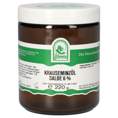 Sie sehen eine Packung KRAUSEMINZOEL SALBE 6% 220 G, Produktbild: 01 KRAUSEMINZOEL SALBE 6% 220 G, A-Nr.: 5340143 - 01