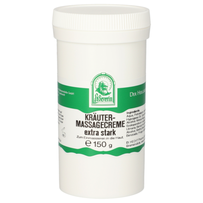 Sie sehen eine Packung KRAEUTERMASSAGECREME EXTRASTARK ST. SEVERIN 150G, Produktbild: 01 KRAEUTERMASSAGECREME EXTRASTARK ST. SEVERIN 150G, A-Nr.: 1753730 - 01