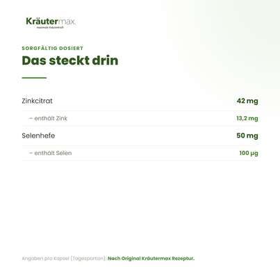 Sie sehen eine Packung Selen mit Zink Kapseln 60 Stück, Produktbild: 03 Selen mit Zink Kapseln 60 Stück, A-Nr.: 5679203 - 03