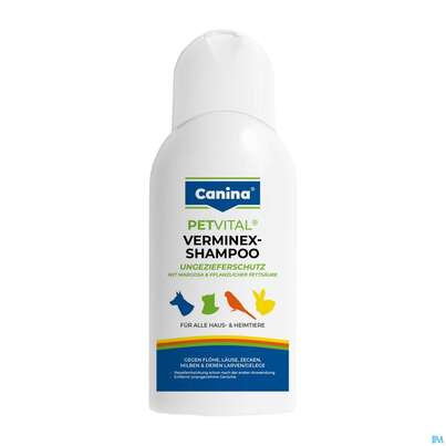 Sie sehen eine Packung Veterinaerprodukte Petvital Shampoo Verminex Hund/katze 250ml, Produktbild: 01 Veterinaerprodukte Petvital Shampoo Verminex Hund/katze 250ml, A-Nr.: 3239598 - 01