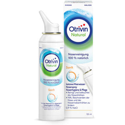 Sie sehen eine Packung Otrivin Natural Nasenreinigung Sanft, Produktbild: 01 Otrivin Natural Nasenreinigung Sanft, A-Nr.: 5950858 - 01