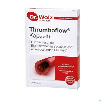 Sie sehen eine Packung Dr.wolz Thromboflow Kapseln 60653 20st, Produktbild: 03 Dr.wolz Thromboflow Kapseln 60653 20st, A-Nr.: 4164810 - 03