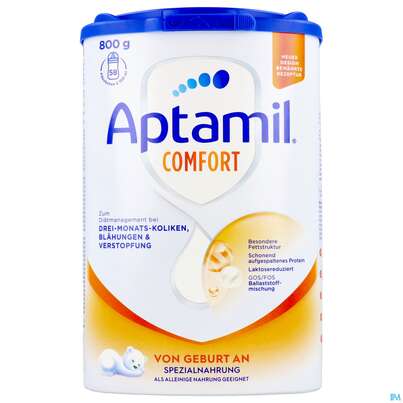 Sie sehen eine Packung Aptamil Milch-fertignahrung Comfort Spezialnahrung 800g, Produktbild: 03 Aptamil Milch-fertignahrung Comfort Spezialnahrung 800g, A-Nr.: 4882215 - 03
