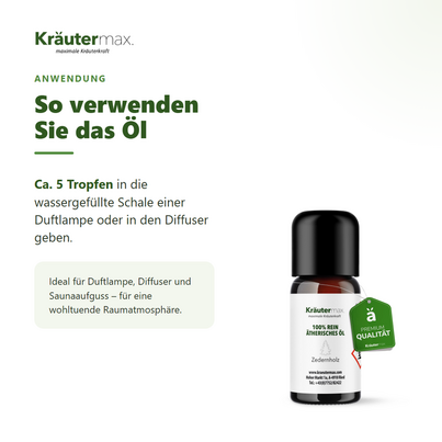 Sie sehen eine Packung Zedernholz Öl 10 ml, Produktbild: 04 Zedernholz Öl 10 ml, A-Nr.: 4732177 - 04