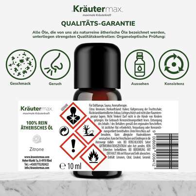 Sie sehen eine Packung Zitronen Öl 10 ml, Produktbild: 06 Zitronen Öl 10 ml, A-Nr.: 4318880 - 06