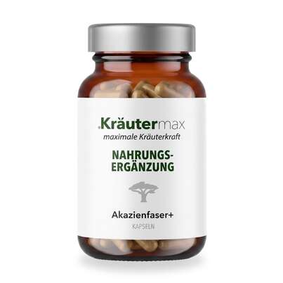 Sie sehen eine Packung Akazienfaser plus Gerstengras Kapseln 50 Stück, Produktbild: 01 Akazienfaser plus Gerstengras Kapseln 50 Stück, A-Nr.: 5804163 - 01