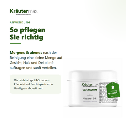 Sie sehen eine Packung Aloevera Gesichtscreme 100 ml, Produktbild: 04 Aloevera Gesichtscreme 100 ml, A-Nr.: 5942190 - 04