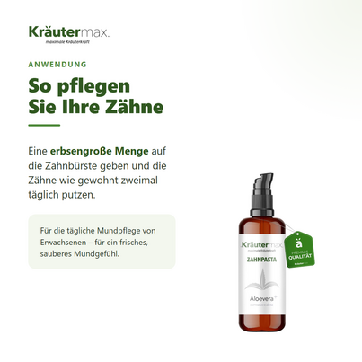 Sie sehen eine Packung Aloe Vera Zahnpasta 1 x 50 ml, Produktbild: 04 Aloe Vera Zahnpasta 1 x 50 ml, A-Nr.: 5858756 - 04
