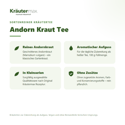 Sie sehen eine Packung Andorn Kraut Tee 100 g, Produktbild: 02 Andorn Kraut Tee 100 g, A-Nr.: 6017131 - 02