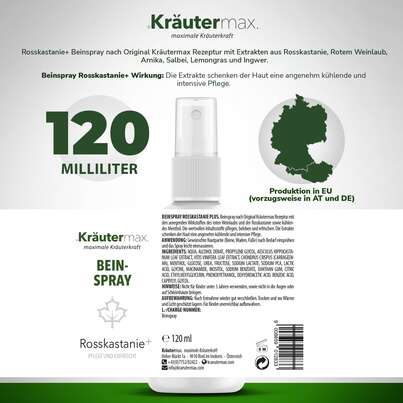 Sie sehen eine Packung Beinspray Rosskastanie 120 ml, Produktbild: 06 Beinspray Rosskastanie 120 ml, A-Nr.: 4730669 - 06