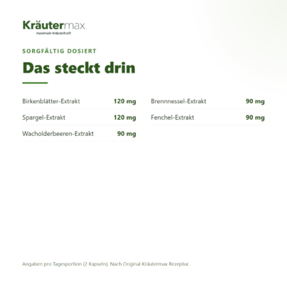 Sie sehen eine Packung Birkenblätter plus Kapseln 90 Stück, Produktbild: 03 Birkenblätter plus Kapseln 90 Stück, A-Nr.: 5443417 - 03